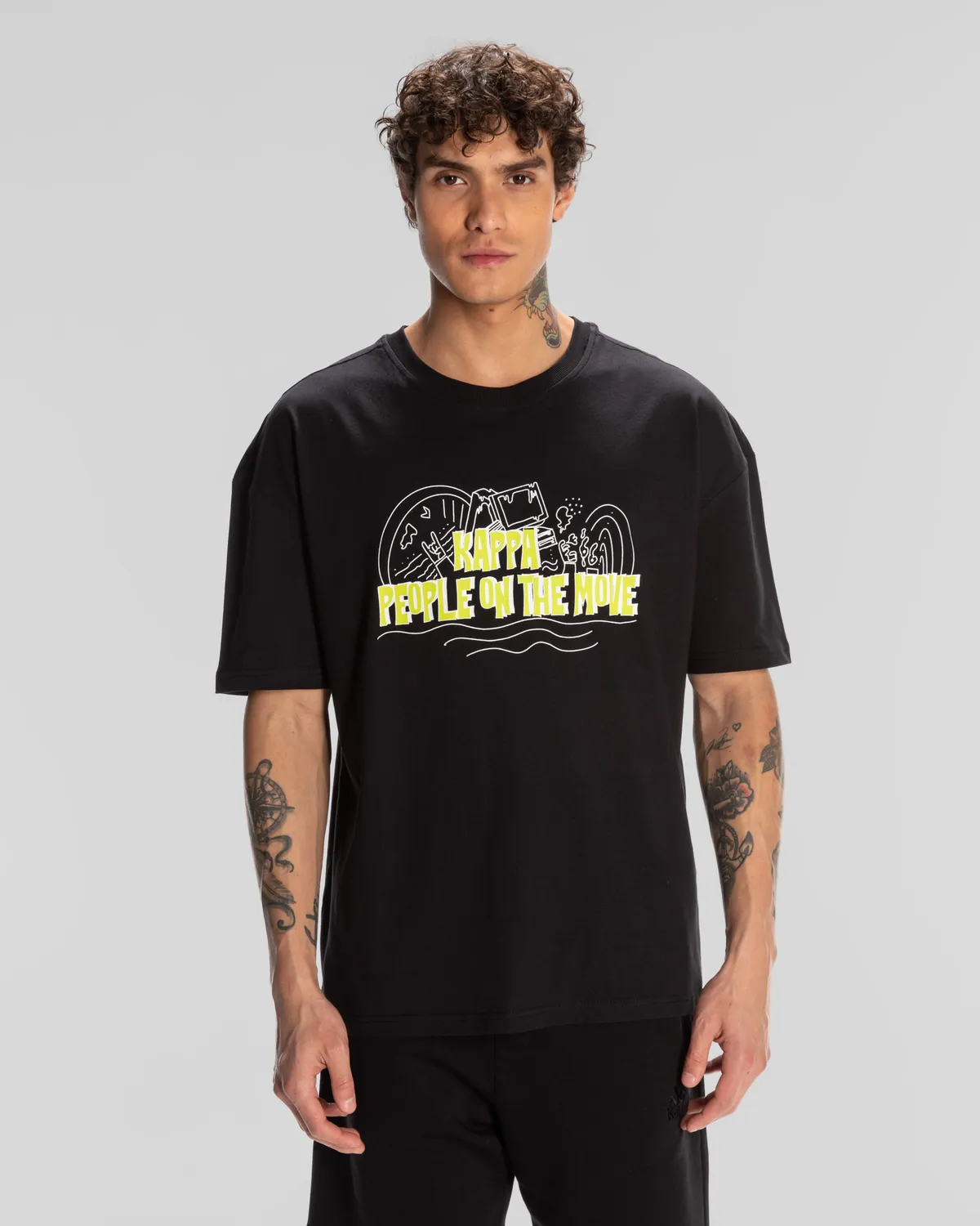 Siyah Logo Fred Erkek Siyah Regular Fit Tişört