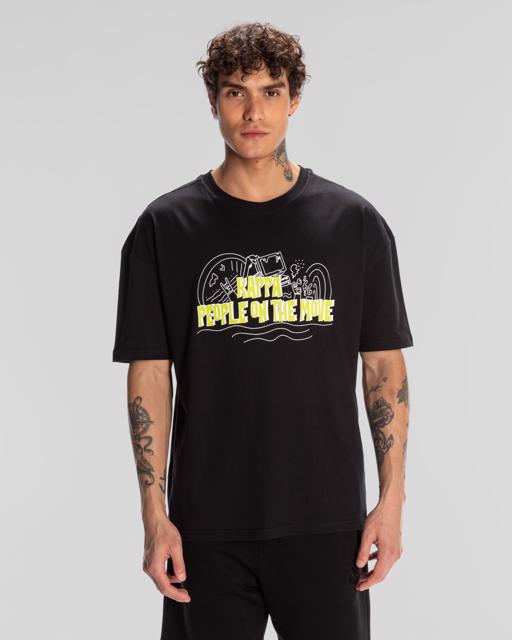 Siyah Logo Fred Erkek Siyah Regular Fit Tişört - KAPPA® Türkiye