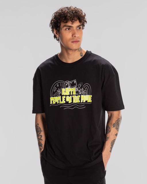 Siyah Logo Fred Erkek Siyah Regular Fit Tişört - KAPPA® Türkiye