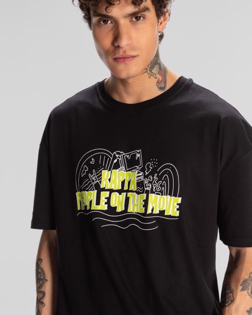 Siyah Logo Fred Erkek Siyah Regular Fit Tişört - KAPPA® Türkiye