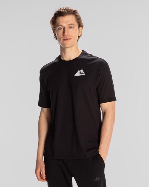 Siyah Frotis Erkek Siyah Regular Fit Tişört - KAPPA® Türkiye