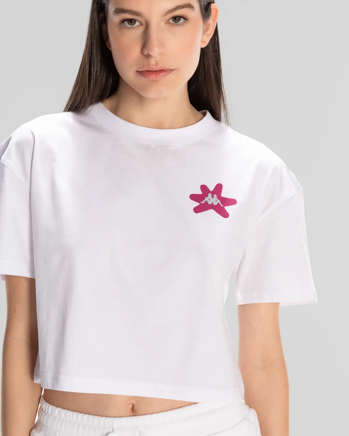 Beyaz Kappa Authentic Hannah T-Shirt Kadın Beyaz Regular Tişört