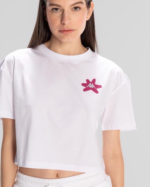 Beyaz Kappa Authentic Hannah T-Shirt Kadın Beyaz Regular Tişört - KAPPA® Türkiye