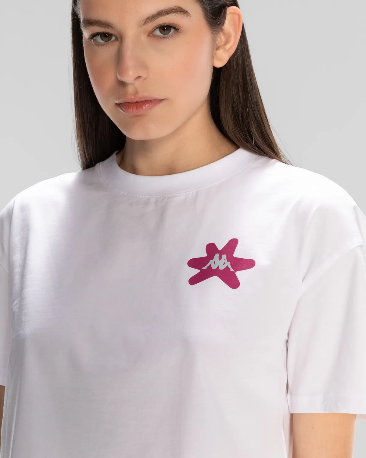 Beyaz Kappa Authentic Hannah T-Shirt Kadın Beyaz Regular Tişört