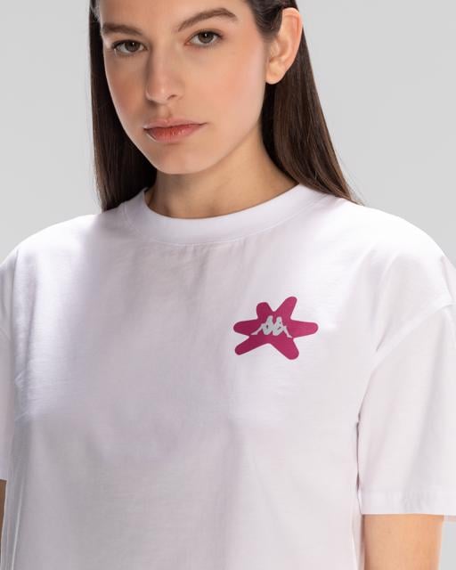 Beyaz Kappa Authentic Hannah T-Shirt Kadın Beyaz Regular Tişört - KAPPA® Türkiye