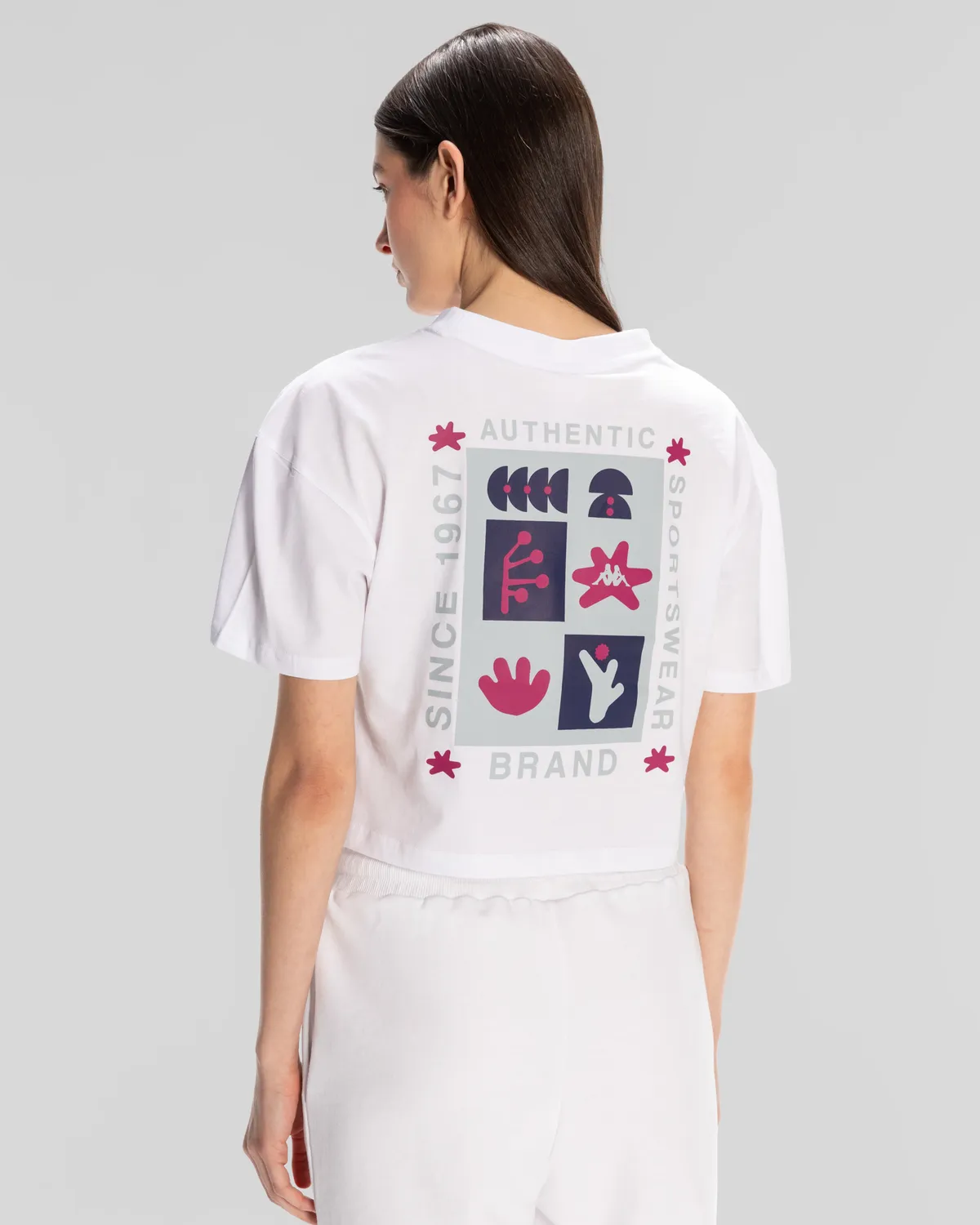 Beyaz Kappa Authentic Hannah T-Shirt Kadın Beyaz Regular Tişört