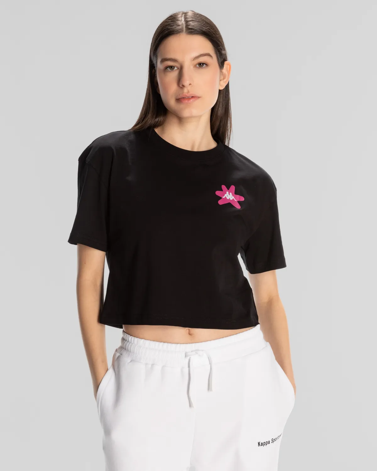 Siyah Kappa Authentic Hannah T-Shirt Kadın Siyah Regular Fit Tişört