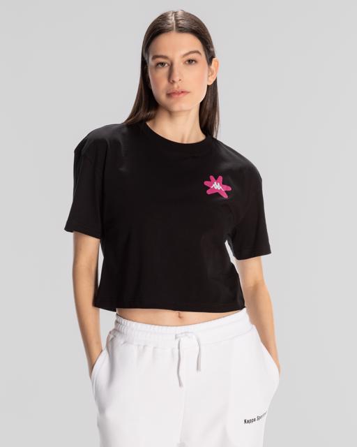Siyah Kappa Authentic Hannah T-Shirt Kadın Siyah Regular Fit Tişört - KAPPA® Türkiye