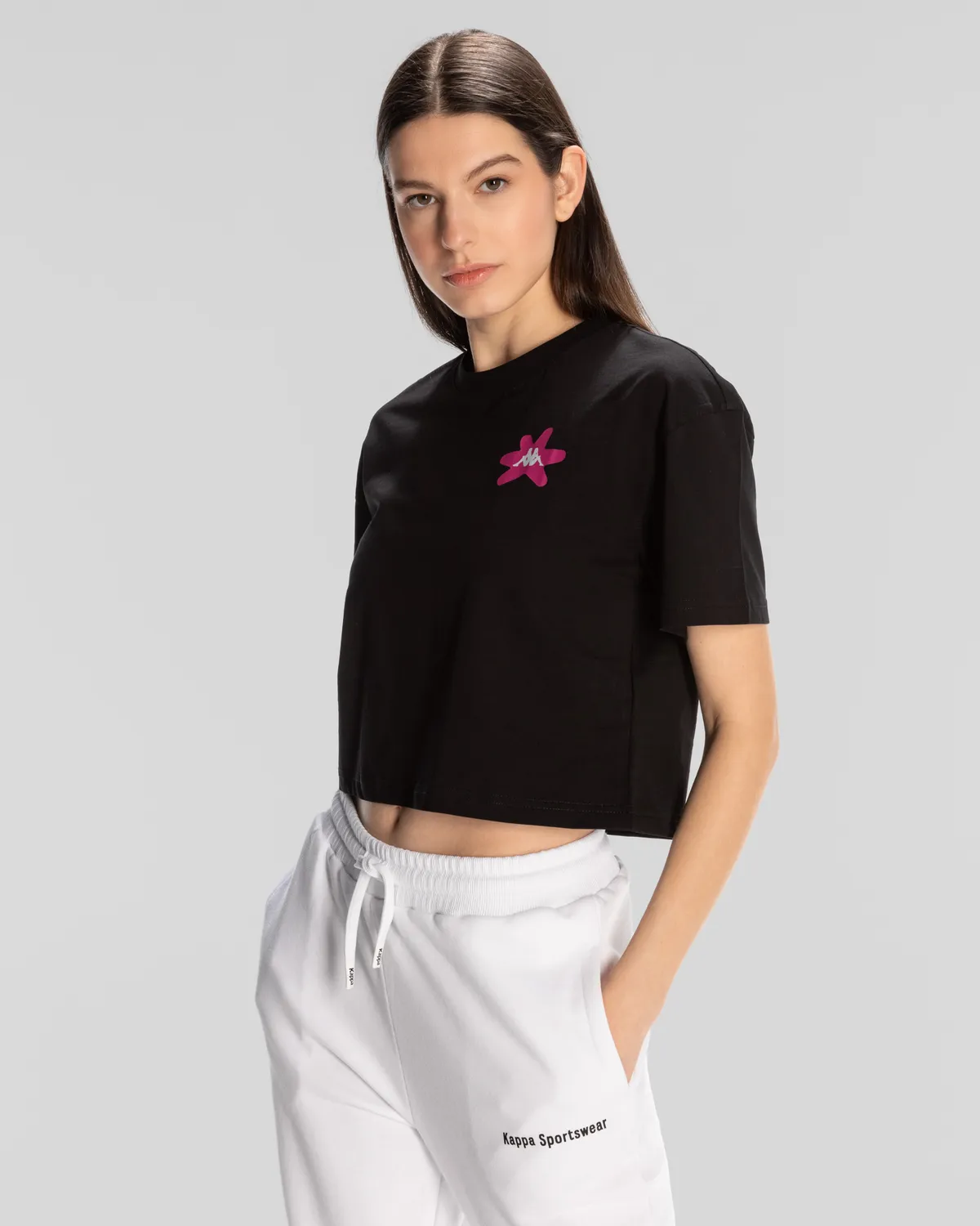 Siyah Kappa Authentic Hannah T-Shirt Kadın Siyah Regular Fit Tişört