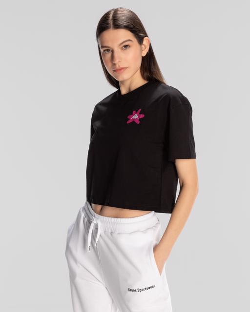 Siyah Kappa Authentic Hannah T-Shirt Kadın Siyah Regular Fit Tişört - KAPPA® Türkiye
