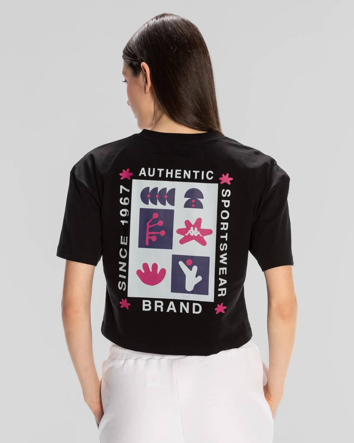 Siyah Kappa Authentic Hannah T-Shirt Kadın Siyah Regular Fit Tişört