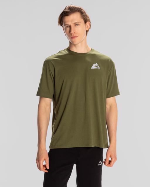 Yeşil Kunio Erkek Haki Regular Fit Tişört - KAPPA® Türkiye