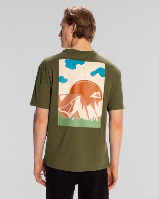 Yeşil Kunio Erkek Haki Regular Fit Tişört - KAPPA® Türkiye