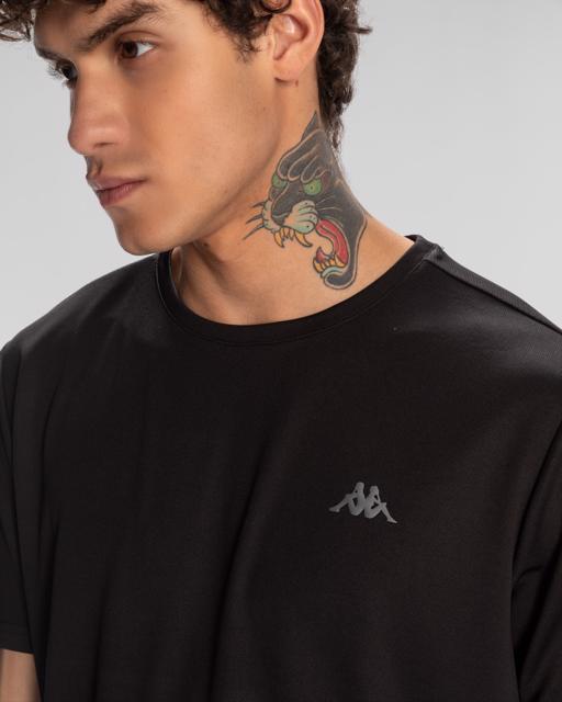 Siyah Kombat Morton Erkek Siyah Regular Fit Tişört - KAPPA® Türkiye