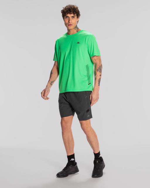 Yeşil Kombat Morton Erkek Yeşil-Siyah Regular Fit Tişört - KAPPA® Türkiye