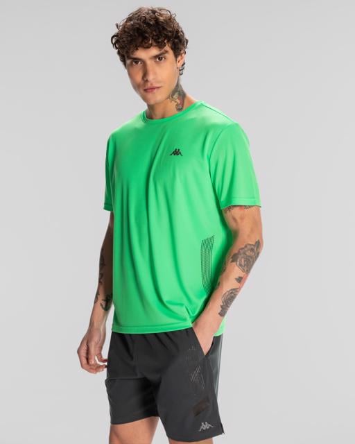 Yeşil Kombat Morton Erkek Yeşil-Siyah Regular Fit Tişört - KAPPA® Türkiye