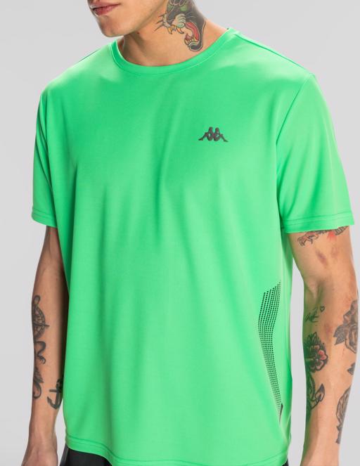 Yeşil Kombat Morton Erkek Yeşil-Siyah Regular Fit Tişört - KAPPA® Türkiye