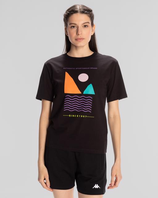 Siyah Sport Viola T.Shirt Kadın Siyah Regular Fit Tişört - KAPPA® Türkiye