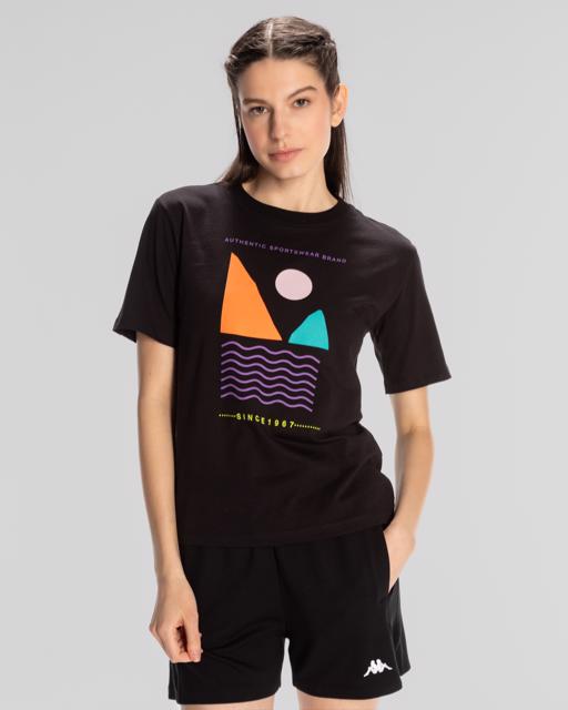 Siyah Sport Viola T.Shirt Kadın Siyah Regular Fit Tişört - KAPPA® Türkiye