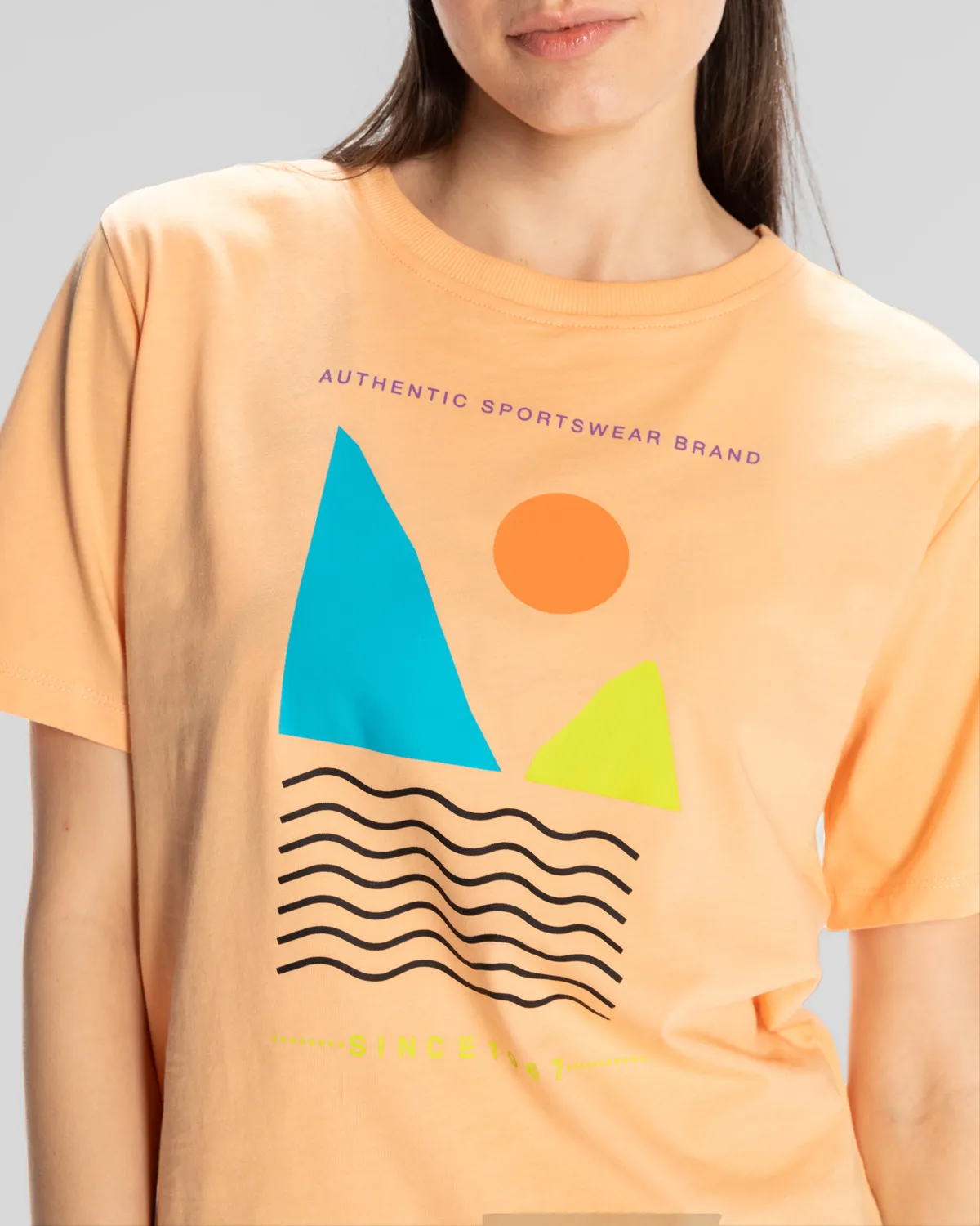 Turuncu Sport Viola T.Shirt Kadın Somon Regular Fit Tişört