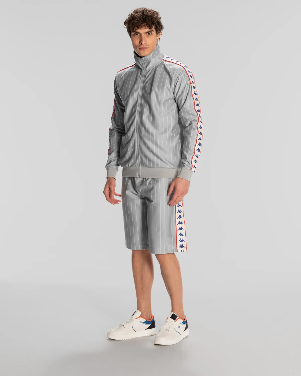 Gri 222 Banda Lauro Erkek Gri Regular Fit Fermuarlı Eşofman Üstü