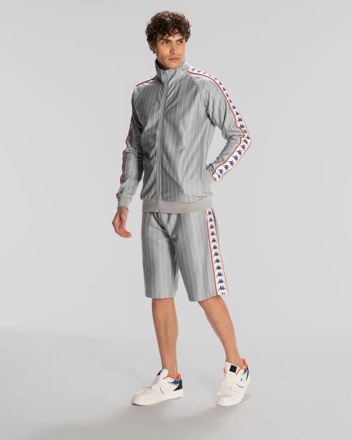 Gri 222 Banda Lauro Erkek Gri Regular Fit Fermuarlı Eşofman Üstü