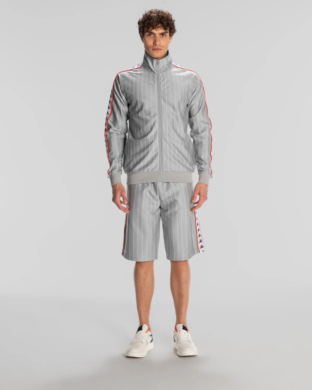 Gri 222 Banda Lauro Erkek Gri Regular Fit Fermuarlı Eşofman Üstü