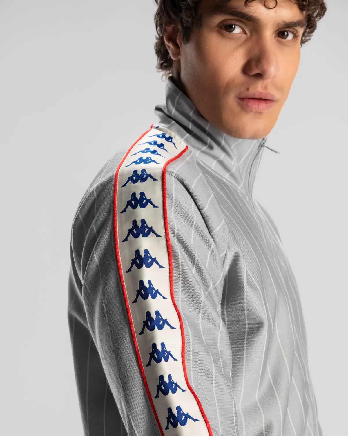 Gri 222 Banda Lauro Erkek Gri Regular Fit Fermuarlı Eşofman Üstü