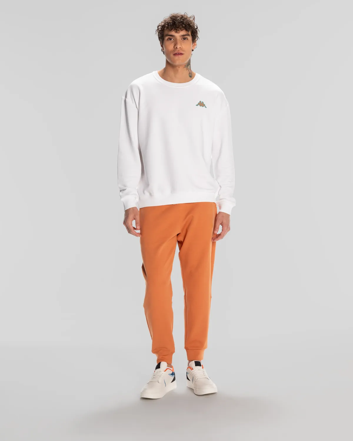 Beyaz Kappa Sport Floyd Sweatshirt Erkek Beyaz Comfort Sweatshirt