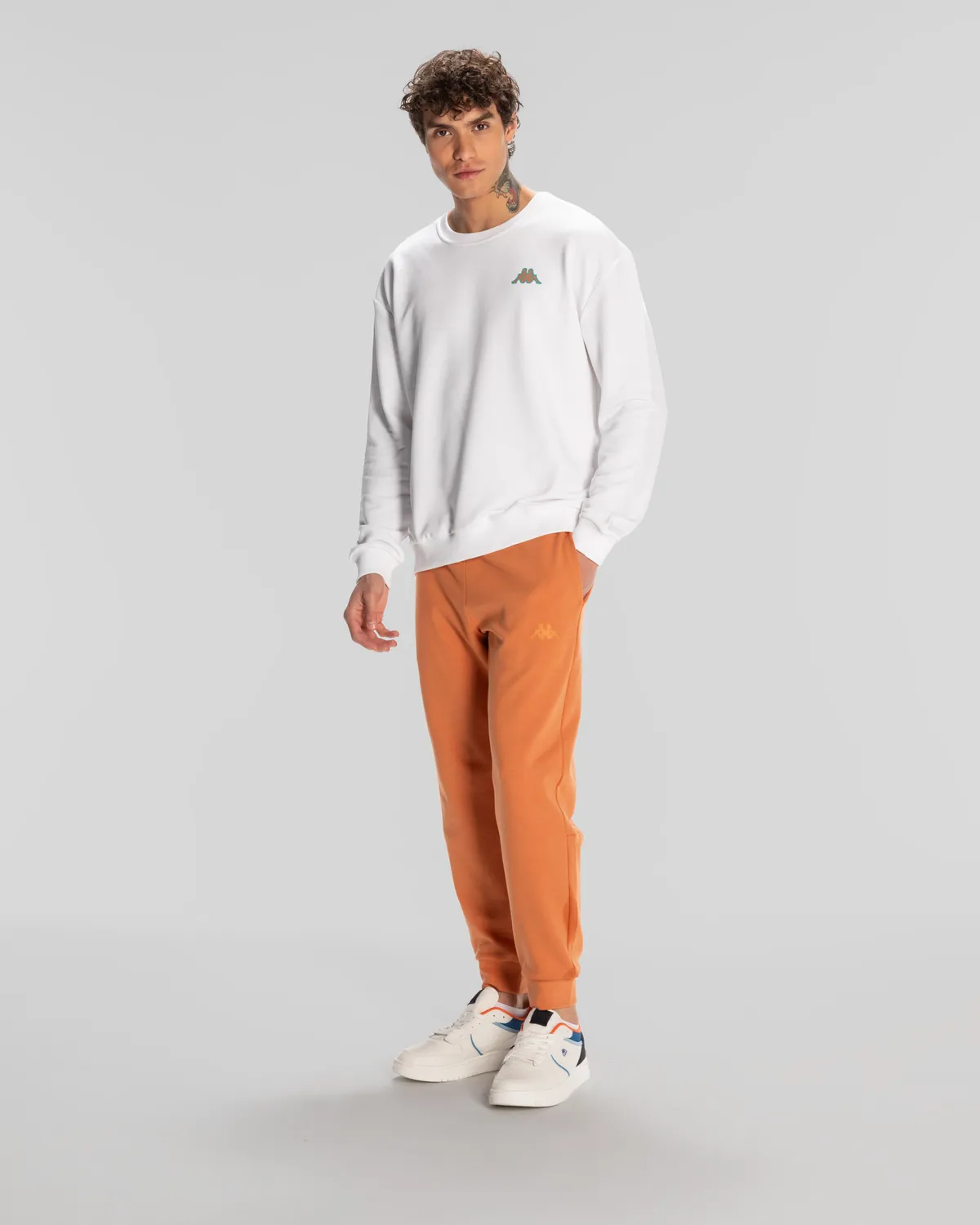 Beyaz Kappa Sport Floyd Sweatshirt Erkek Beyaz Comfort Sweatshirt