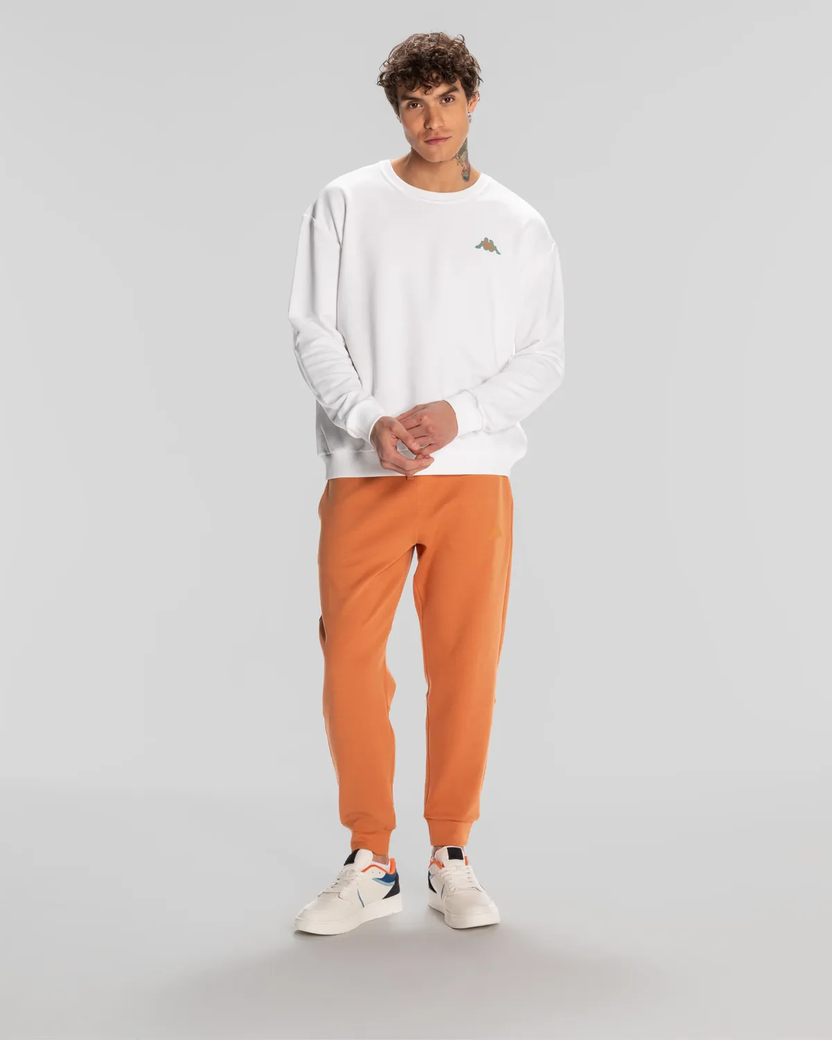 Beyaz Kappa Sport Floyd Sweatshirt Erkek Beyaz Comfort Sweatshirt