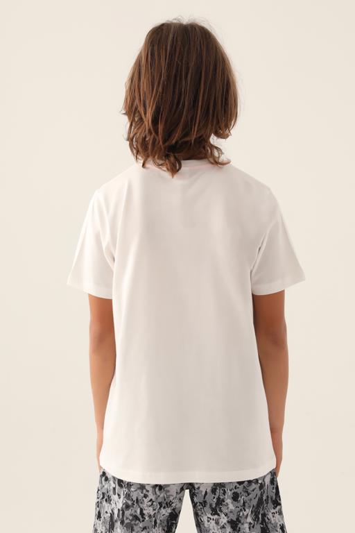 Beyaz Authentic Camden Erkek Çocuk Beyaz Regular Fit Tişört - KAPPA® Türkiye