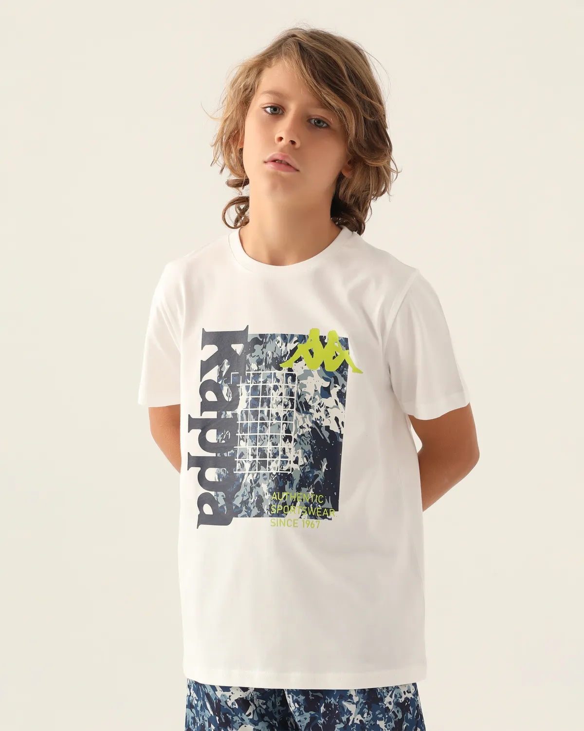 Beyaz Authentic Camden Erkek Çocuk Beyaz-Yeşil Regular Fit Tişört