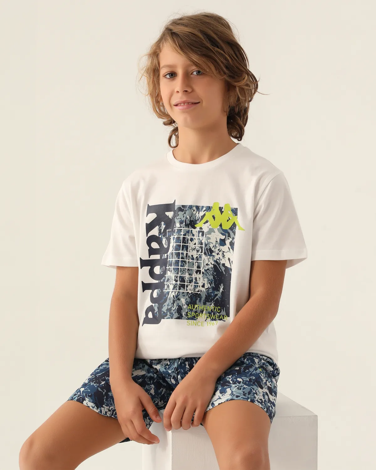 Beyaz Authentic Camden Erkek Çocuk Beyaz-Yeşil Regular Fit Tişört