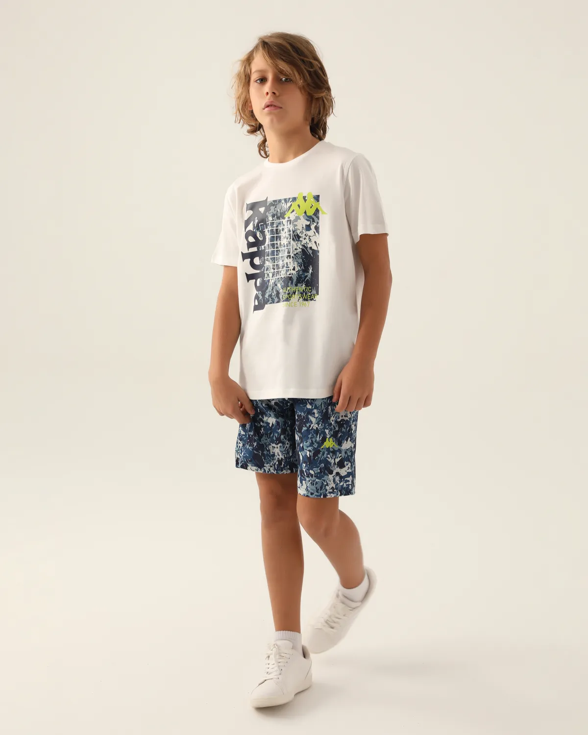 Beyaz Authentic Camden Erkek Çocuk Beyaz-Yeşil Regular Fit Tişört