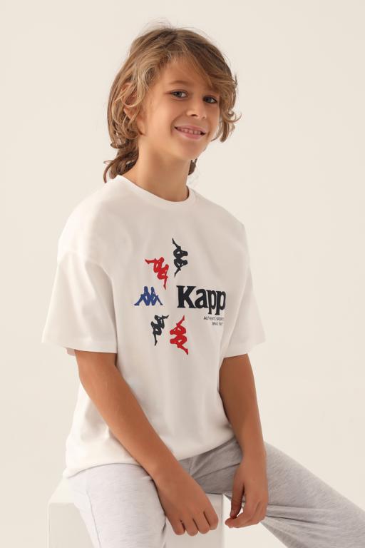 Bej Authentic Carl Erkek Çocuk Ekru  Regular Tişört - KAPPA® Türkiye