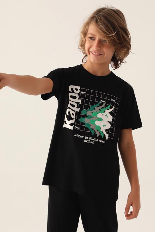 Siyah Authentic Carson Erkek Çocuk Antrasit Regular Tişört - KAPPA® Türkiye