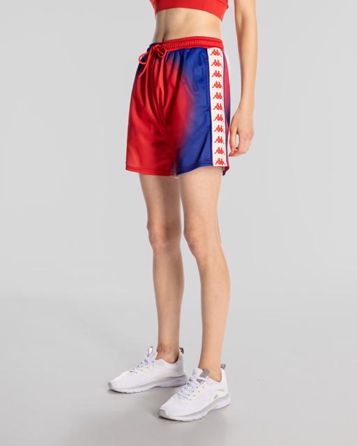 Beyaz 222 Banda Sacha 2 Graphik Kadın Beyaz-Mavi-Kırmızı Regular Fit Şort - KAPPA® Türkiye