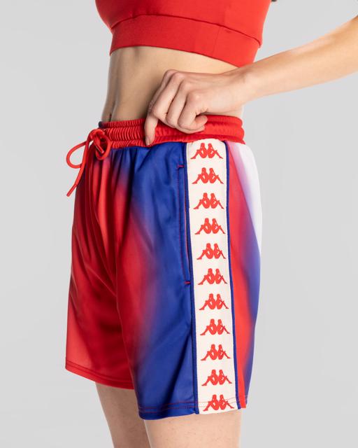 Beyaz 222 Banda Sacha 2 Graphik Kadın Beyaz-Mavi-Kırmızı Regular Fit Şort - KAPPA® Türkiye