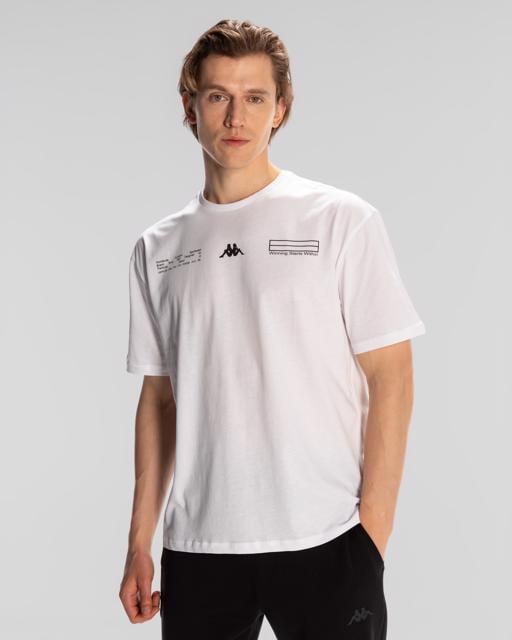 Beyaz Authentic Alvin Erkek Beyaz Comfort Fit Tişört - KAPPA® Türkiye