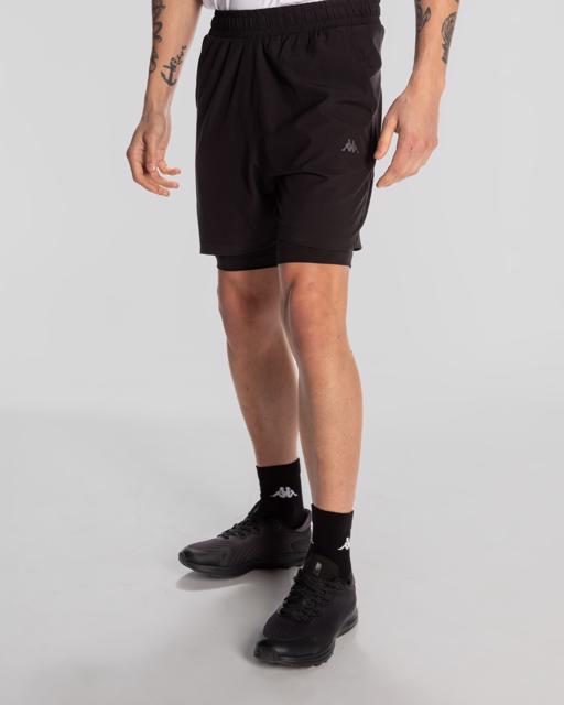Siyah Edgar Short Erkek Siyah Regular Fit Taytlı Şort - KAPPA® Türkiye