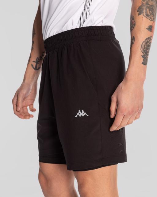 Siyah Edgar Short Erkek Siyah Regular Fit Taytlı Şort - KAPPA® Türkiye