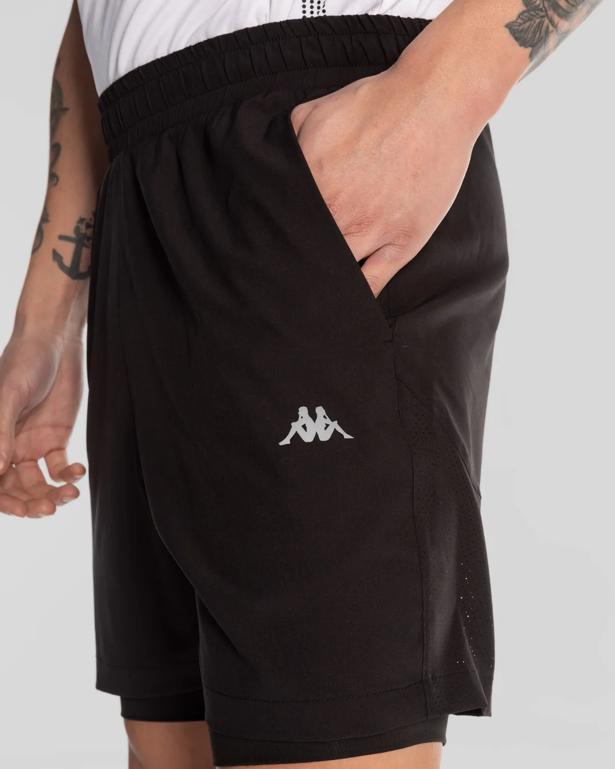 Siyah Edgar Short Erkek Siyah Regular Fit Taytlı Şort