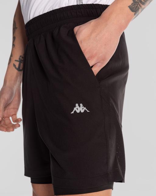 Siyah Edgar Short Erkek Siyah Regular Fit Taytlı Şort - KAPPA® Türkiye