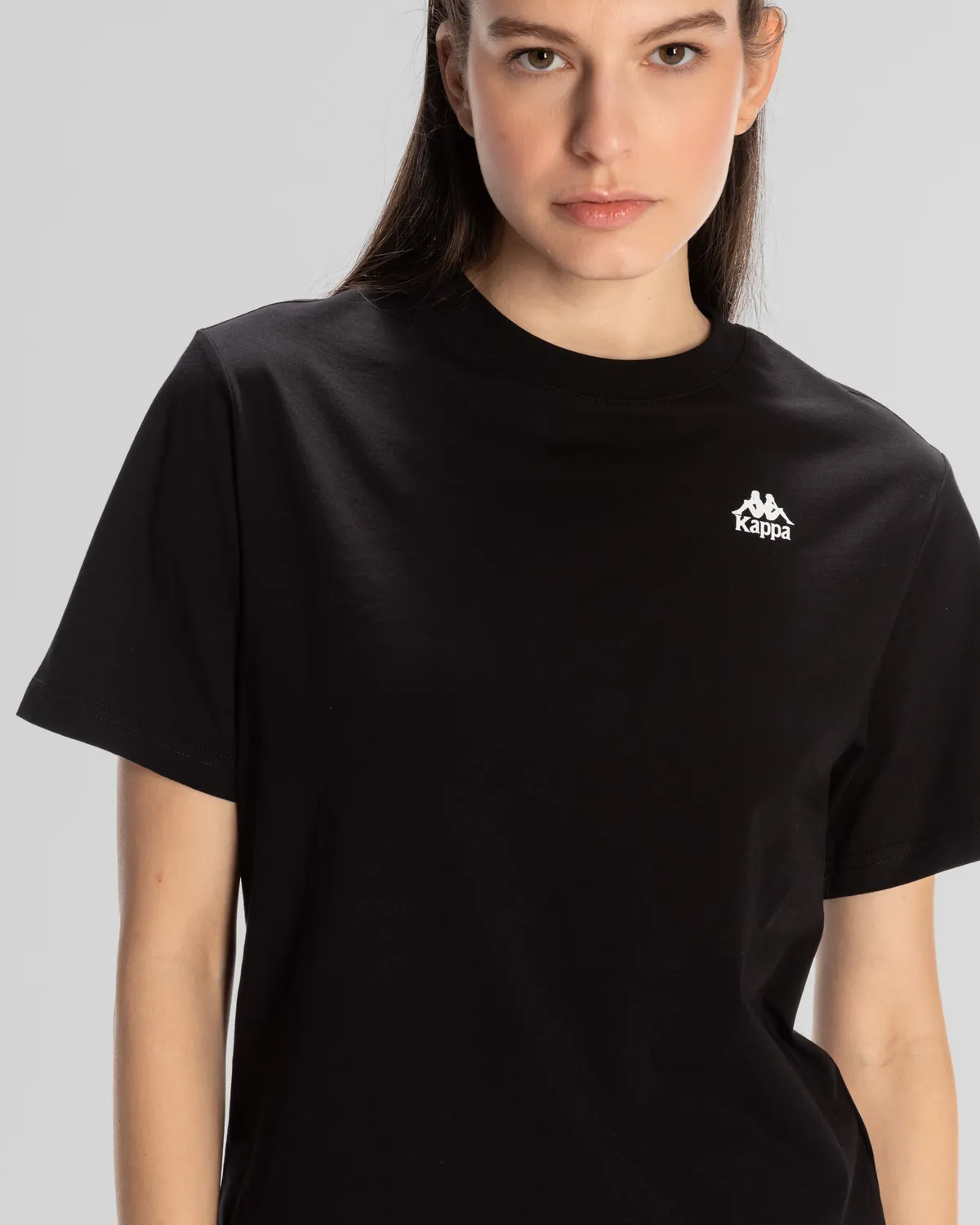 Siyah Kappa Authentic Shoshanna T-Shirt Kadın Siyah Regular Fit Tişört