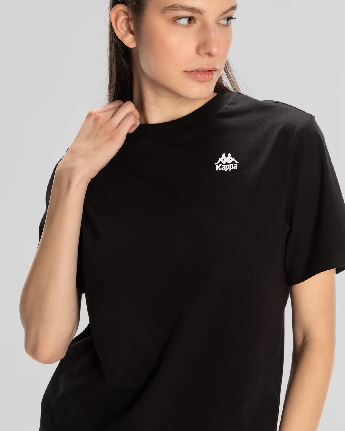 Siyah Kappa Authentic Shoshanna T-Shirt Kadın Siyah Regular Fit Tişört