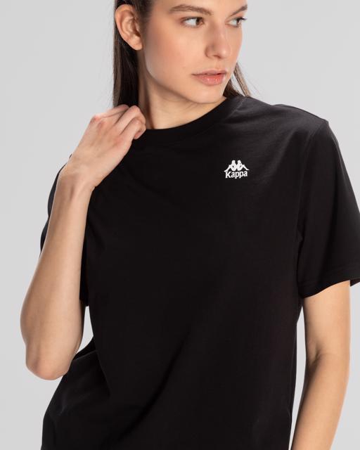 Siyah Kappa Authentic Shoshanna T-Shirt Kadın Siyah Regular Fit Tişört - KAPPA® Türkiye