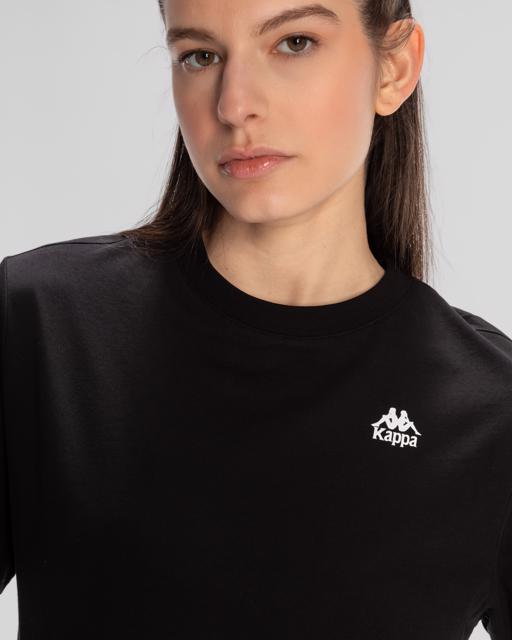 Siyah Kappa Authentic Shoshanna T-Shirt Kadın Siyah Regular Fit Tişört - KAPPA® Türkiye