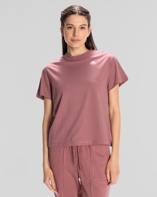 Pembe Kappa Authentic Shoshanna T-Shirt Kadın Gül Kurusu Regular Fit Tişört - KAPPA® Türkiye