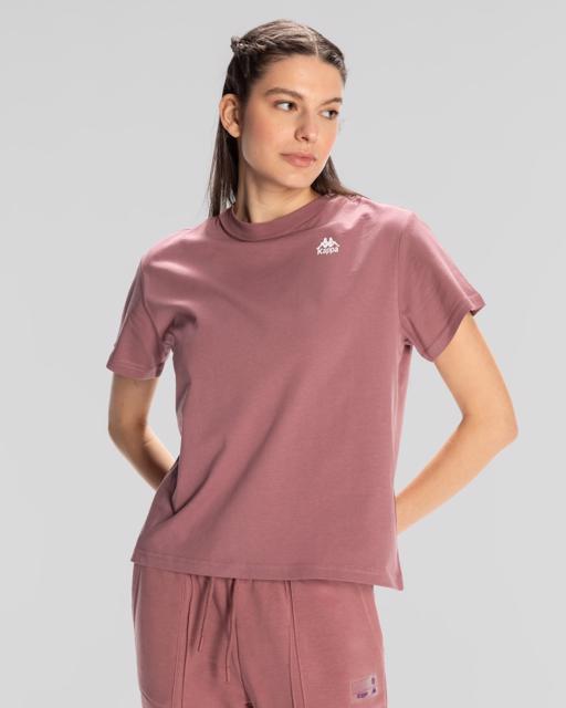 Pembe Kappa Authentic Shoshanna T-Shirt Kadın Gül Kurusu Regular Fit Tişört - KAPPA® Türkiye